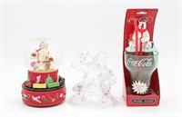 (3) Coca-Cola Christmas Decor Collectibles