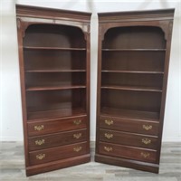 Pair of Ethan Allen bookcase w/3 drawers