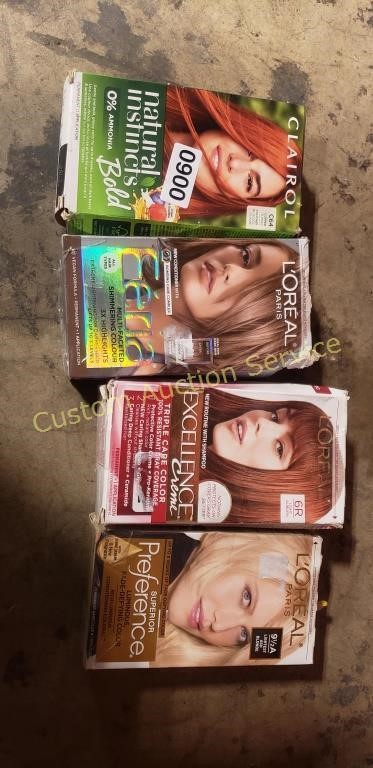 4 BOXES OF WOMANS HAIR PRODUCTS