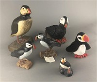 Collection of Puffin Bird Figurines & Stuffed
