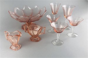 Collection of Pink Depression Era Glass