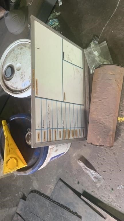 Transmission and hydraulic oil, white board, and