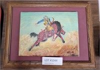 HAND PAINTED BRONC RIDER PICTURE