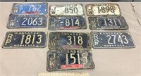 10 Kansas License Plates 1963,64,68,69