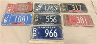 7 Kansas License Plates 1964,65,66,67,68,69