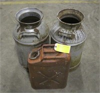 (2) Milk Cans & Gas Can