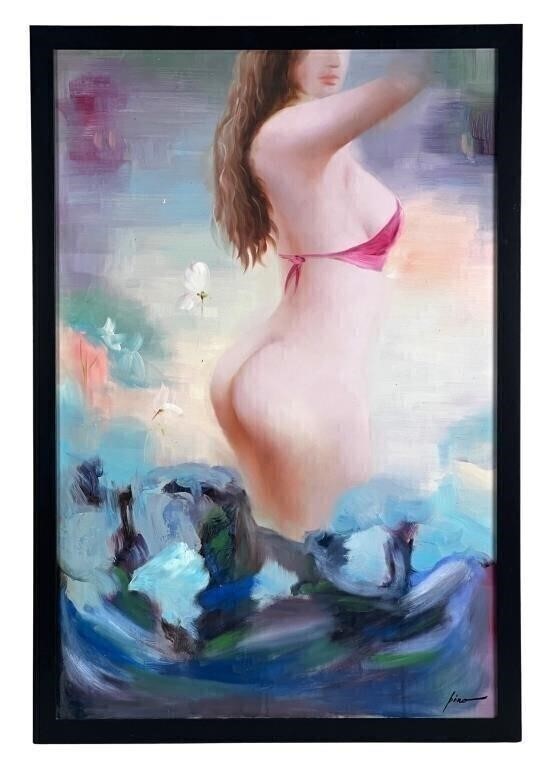 Giuseppe Pino style Nude Girl Original Painting