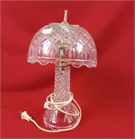 Crystal glass lamp 13 1/2" tall
