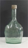 Vintage Clear Glass Liquor Bottle with Brown
