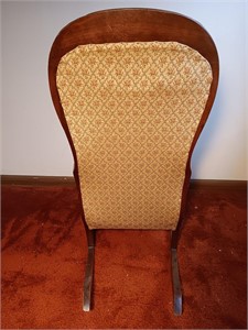 Antique Upholstered "Lincoln" Rocker.