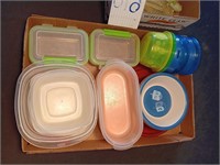 Flat Of Tupperware, And Misc Items.