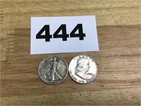 2 Silver Half Dollars 1938 & 1953