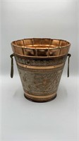 10" Ornate Copper Bucket -Dual Handle