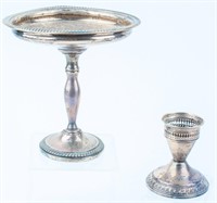 Weighted Sterling Silver Footed Bowl Candle Holder