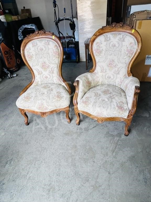 set of Victorian style parlor chairs