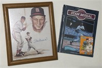 Stan Musial Autographed 8x10 with Sealed Book!