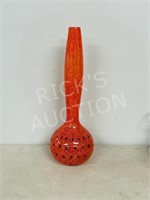 Charles Schneider Orange & black glass vase - 23"