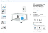 E7613  Laundry Stand Pedestal 28 Stainless Steel