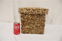 Woven Basket w/ Lid ~ 11" x 11" x 11"