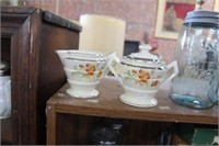 HALL POTTERY SUGAR & CREAMER SET