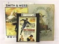 Lot of 3 Un-Framed Adv. Including