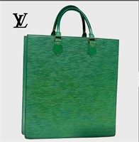 LOUIS VUITTON Epi Sac Plat Hand Bag Green