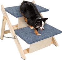 Wood Pet Stairs/Dog Ramp - 2 Steps  Foldable