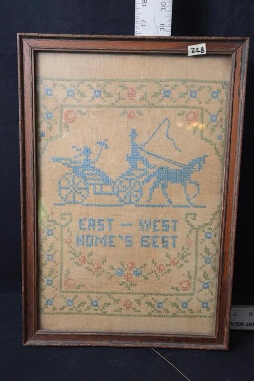 VINTAGE FRAMED NEEDLEPOINT