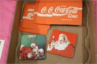 coke tip tray 1989, post card, coke coasters-