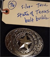 State of Texas silver tone belt buckle very nice