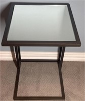 Modern Metal and Mirror Side Table