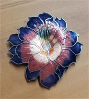 Vintage Enameled Flowered Brooch