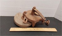 Vintage manual bench grinder hand crank