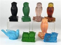 Degenhart Colored Glass Bird Figurines