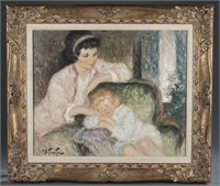 Pierre Eugene Deteurtre, Mother & child. o/c.