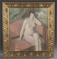 Benjamin Vautier, portrait of a nude, o/c, 1923.