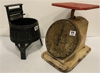 Cast Iron Washer Planter & Old Scale(NO SHIPPING)