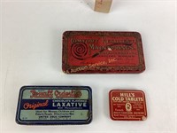 (3) advertising tins Rexall Orderlies Chocolate