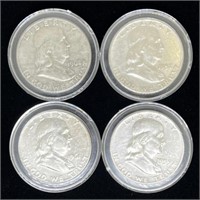 (Q) Franklin Silver Half Dollars 1957-D, 1959-D