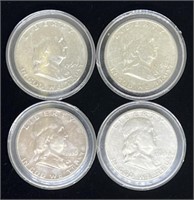 (Q) Franklin Silver Half Dollars 1953, 1950-D,