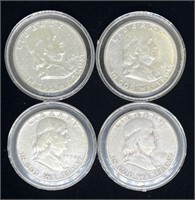 (Q) Franklin Silver Half Dollars 1954, 1949, 1950,