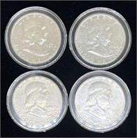 (Q) Franklin Silver Half Dollars 1957, 1960, 1963,