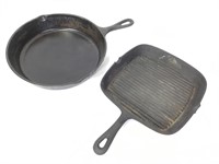 2 Cast Iron Cooking Skillets