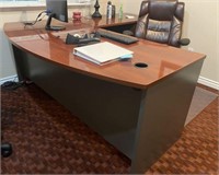 2-Pc Corner Laminate Desk w/File Cabinet