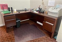 2-Pc Wood Office L-Desk w/4-Drawers