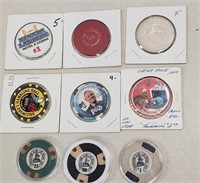 9 Collectible Nevada Casino Chips