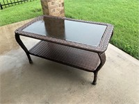 Patio Brown Wicker Coffee Table