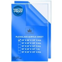 Plexiglass Acrylic Sheets 36 x 24 x 1/8'' (2 Pack)