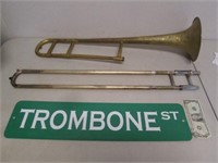 Vintage Olds Ambassador Trombone & Metal Trombone