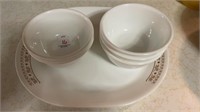 Corelle platter & 5 bowls